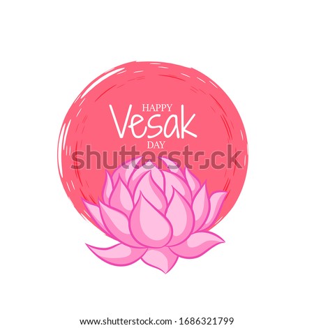 Creative Design of Happy Vesak Day Or Buddha Purnima Background