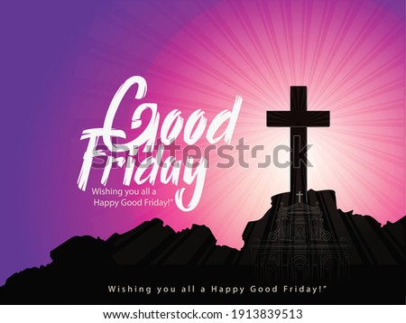 Illustration Of Good Friday with jesus christ background