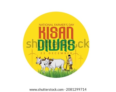 Vector Illustration Of Farmer For Kisan Diwas, Means National Farmer’s Day