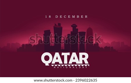 Qatar national day with landmark and flag, Qatar national day 18 th December