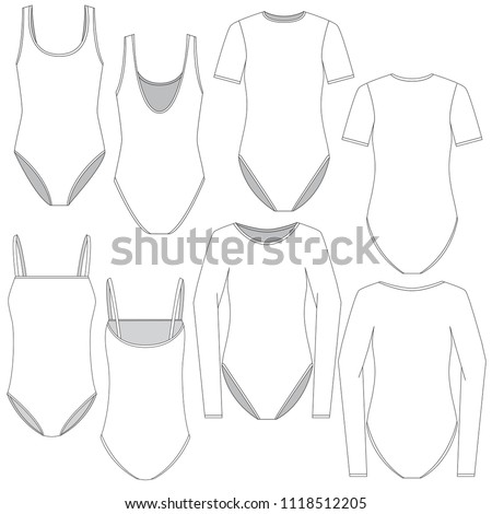 Vector template for Women Bodysuits 商業照片 © 
