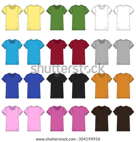 Colored Ladies Short Sleeved T-shirts.