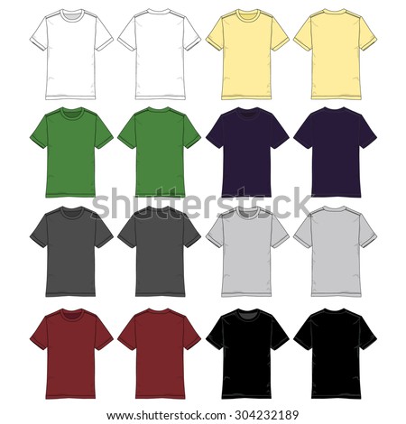 Mens tee drawings in various colors.