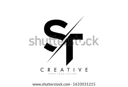 ST S T Letter Logo Design with a Creative Cut. Creative logo design.. Stock fotó © 
