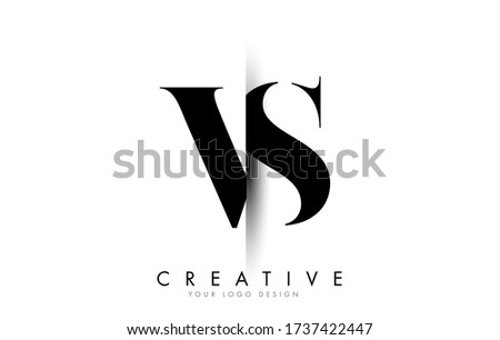 Shadow Cut VS V S Letter Logo Design with Creative Vector Illustration Design.