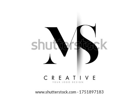 MS M S Letter Logo Design with Creative Shadow Cut Vector Illustration Design.