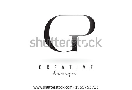 GP g p letter design logo logotype concept with serif font and elegant style. Vector illustration icon with letters G and P. Stock fotó © 
