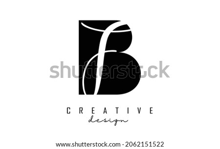 Letters Bf b f Logo with a minimalist design. Letters B and F with geometric and handwritten typography. Creative Vector Illustration with letters. Stock fotó © 