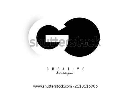 GO letters Logo with negative space design. Letter with geometric typography. Creative Vector Illustration with letters.