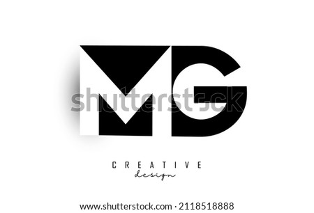 MG letters Logo with negative space design. Letter with geometric typography. Creative Vector Illustration with letters. Stok fotoğraf © 