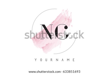 NG N G Watercolor Letter Logo Design with Circular Shape and Pastel Pink Brush. Stock fotó © 