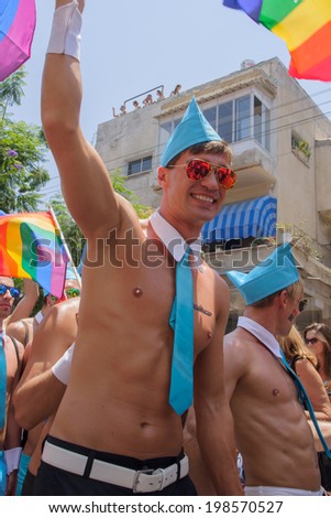 TEL-AVIV - JUNE 13, 2014: Participant of the Pride Parade in the streets of Tel-Aviv, Israel. The pride parade is an annual event of the gay community