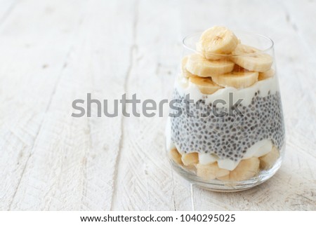 Similar – Image, Stock Photo Chia pudding parfait with red grapes and almonds