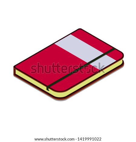 moleskine organizer, Diary Simple vector icon. Illustration notebook symbol design template for web mobile UI element. Perfect color isometric pictogram copybook for you business project