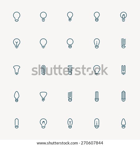 25 idea light bulb minimal line icons