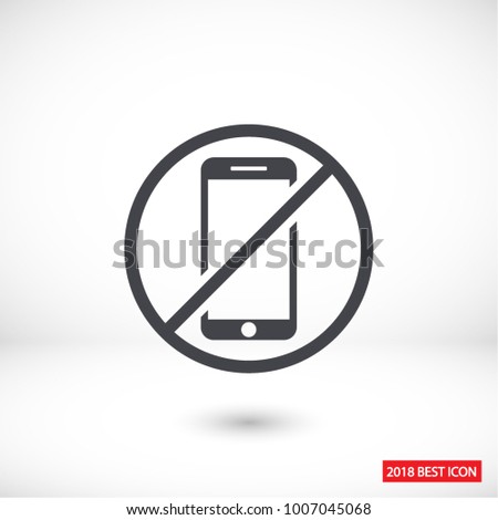 a ban on the phone icon vector
