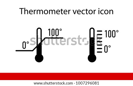 Thermometer vector icon on white background. two options