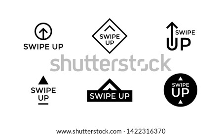 Swipe up button scroll pictogram icon set isolated for blogger web ui design. Vector arrow up for application and social network. 10 eps illustration