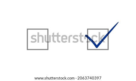 Checked and blank uncheck checkbox. Check box set. Vector eps icons for app and website