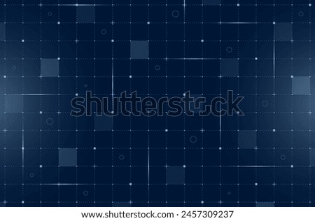 VR HUD futuristic user interface grid. Digital UI screen mesh. GUI hi tech visor backdrop design template. Spaceship head up display lines and particles on dark blue background. FUI Sci Fi dashboard