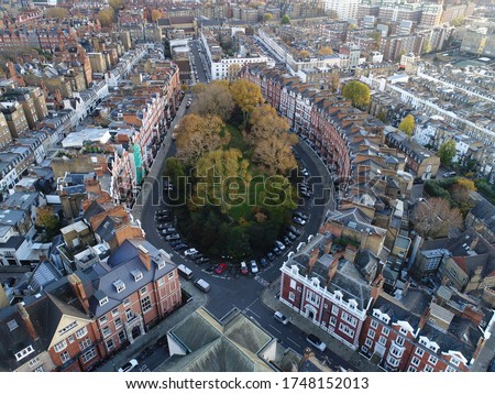Aerial view of housing in kensington and chelsea,  ストックフォト © 