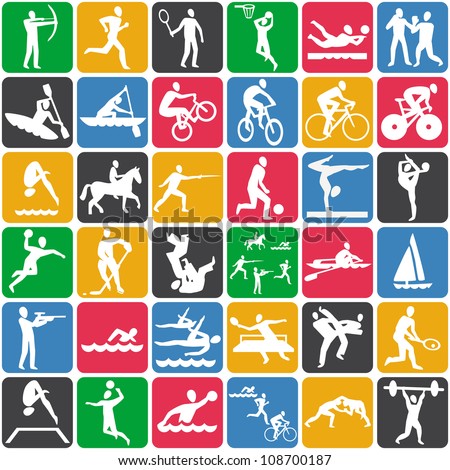 Vector seamless pattern with sport icons