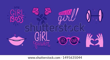 Similar – Image, Stock Photo girl power written in white on a black piece of paper