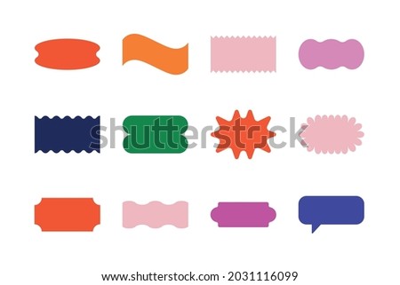 Vector set of design elements, patches and stickers with copy space for text - abstract background elements for branding, packaging, prints and social media posts

