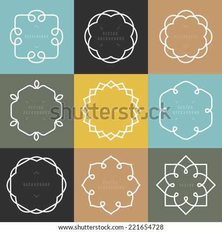 Vector set of outline emblems and badges - abstract hipster logo templates