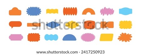 Vector set of design elements, patches and stickers with copy space for text - abstract background elements for branding, packaging, prints and social media posts