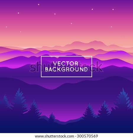 Vector abstract landscape - design template in bright gradient coors - with copy space for logo or text - splash screen or banner background