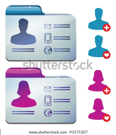 female and male profile for social media - vector illustration