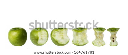 Similar – Image, Stock Photo Half apple in row with whole apples