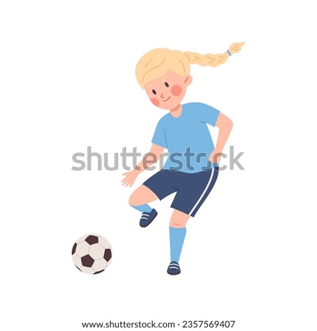 Similar – Image, Stock Photo Little blonde girl playing and holding her young parents hand.