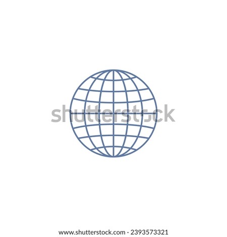 Globe vector icon, simple design object isolated on white background. Website pictogram, earth sign or internet symbol. Contour and line picture for design logo, application or user interface