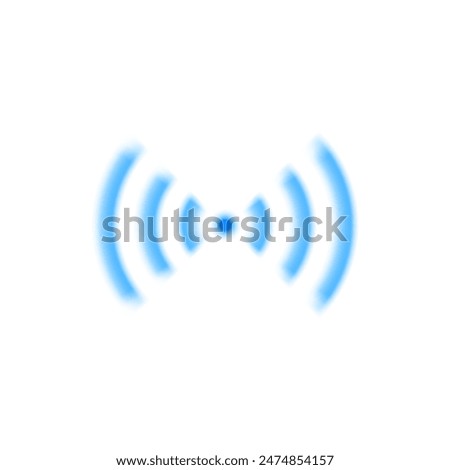 Wi-Fi and sound vibration. A bright neon blue illustration of a wireless signal with sound wave effects. A bright Internet connection icon in vector format.