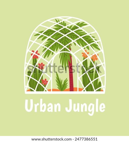 Similar – Image, Stock Photo Glass orangery roof with vines