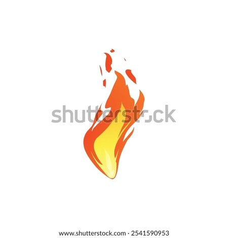 Vector design of the fire icon with the effect of flames and sparks in bright yellow-orange tones. Reflects danger and is ideal for game levels and decoration.