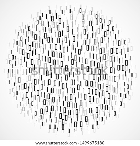 Abstract technology background with binary computer code in circle shape, vector illustration eps 10