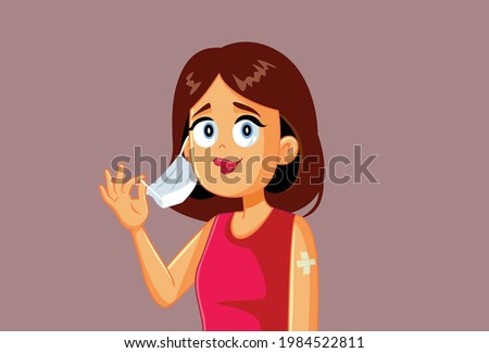 Vaccinated Woman Taking Her Mask Off Vector Illustration

Person not required to wear a mask after having anti covid vaccine immunization
