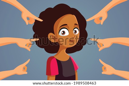 Female African Teenager Facing Discrimination. Unhappy Afro-American teen being discriminated against 
 Foto stock © 