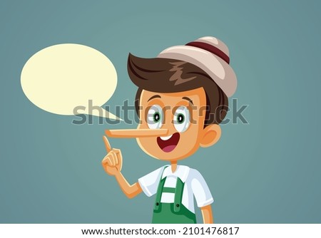 
Little Boy Telling Many Lies Vector Cartoon Illustration. Liar child having a big nose suffering from compulsive dishonest behavior 
 商業照片 © 