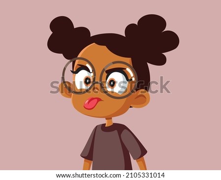 
Misbehaving Little Girl Making Rude Gesture Vector Illustration. Rebellious child acting out in disobedience making impolite gesture
 Foto stock © 