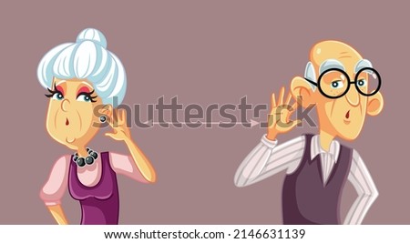 
Elderly Couple Unable to Hear Each Other Vector Cartoon Illustratio. Senior professor explaining protective measures for school reopening
