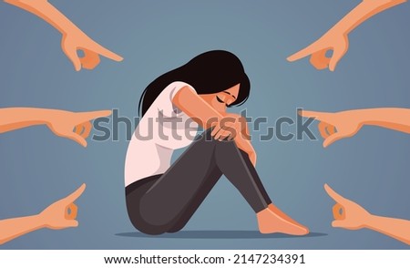 
Society Wrongly Blaming the Victim Concept Vector Illustration. Misogyny in public space and prejudice against women by judging and criticizing 
