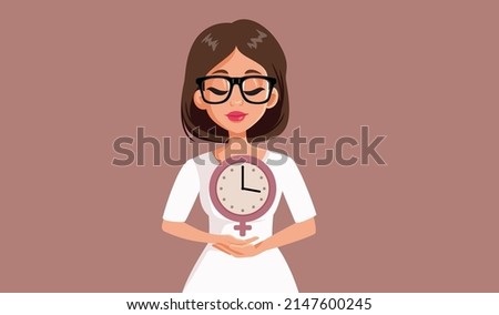 
Adult Woman Holding a Clock Conceptual Vector Illustration. Senior professor explaining protective measures for school reopening
