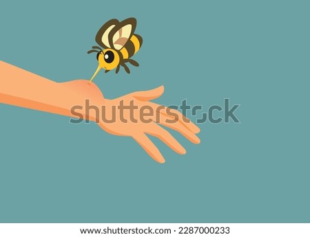 
Hand Stung by a Bee Having an Allergic Reaction Vector Illustration. Senior professor explaining protective measures for school reopening
