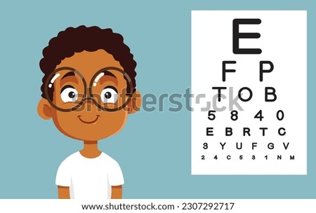 Similar – Image, Stock Photo Boy wearing glasses and looking at a display of a mobile under the supervision of an adult