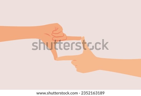
Hands Making a Framing Gesture Vector Cartoon illustration. Creative director making a frame sign using nonverbal communication 
