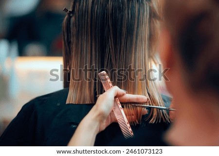 Similar – Image, Stock Photo Blonde girl with short hair and colorful makeup